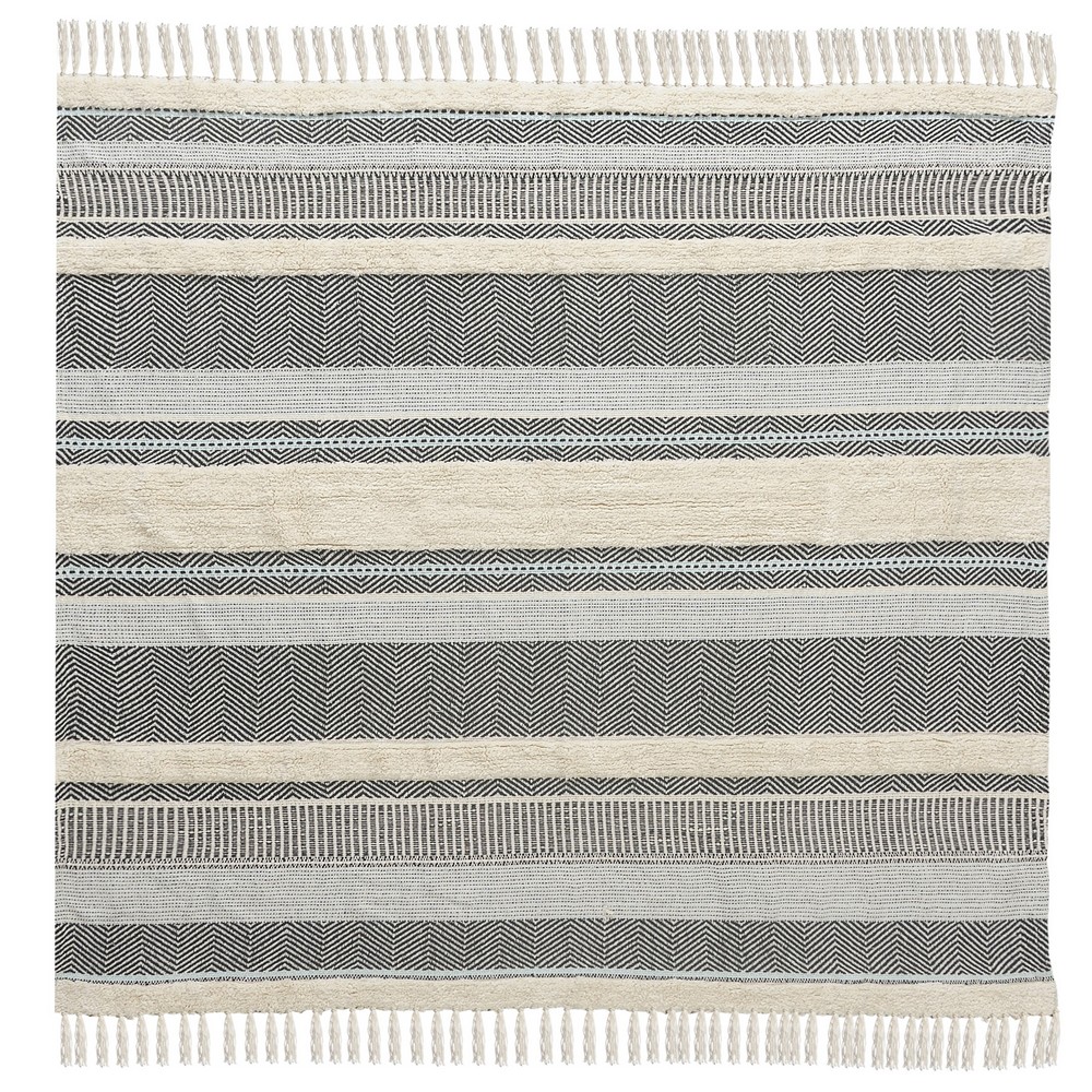 LR Home Ivory Throw Blanket with Fringe 50 x 60 LR Home Ivory Throw Blanket with Fringe 50 x 60